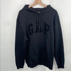 GAP VintageSoft Arch Logo Hoodie Black Size Large
